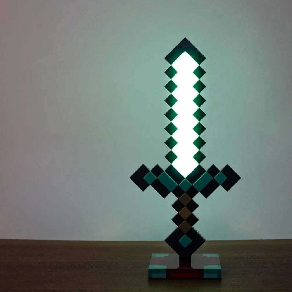 Minecraft-Inspired Diamond Sword LED Desk Lamp – USB Gaming Room Night Light The Wonders Mart Trading™