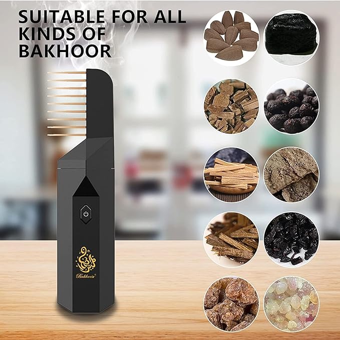 Bakhoor USB Rechargeable Comb Electric Luxury ,Incense Burner Portable Incense Burner Hair