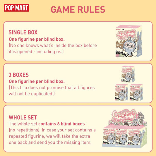 Labubu POP MART The Monsters - Exciting Macarons Vinyl Face Blind Box, Random Design Action Figures Collectible Toys Home Decorations, Single Box