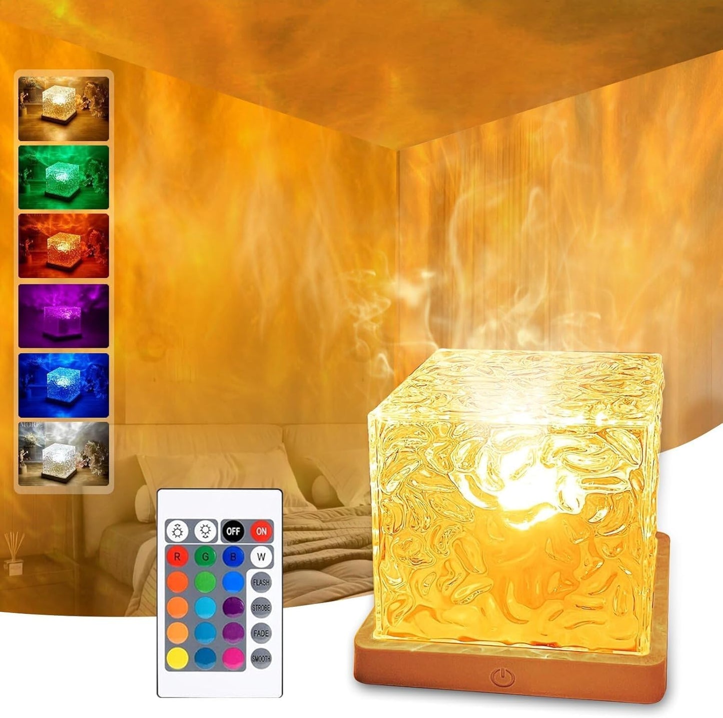Ocean Wave Projector Lamp – 16 Color RGB Light with Remote | Underwater Effect Night Light for Bedroom, Living Room & Gifts