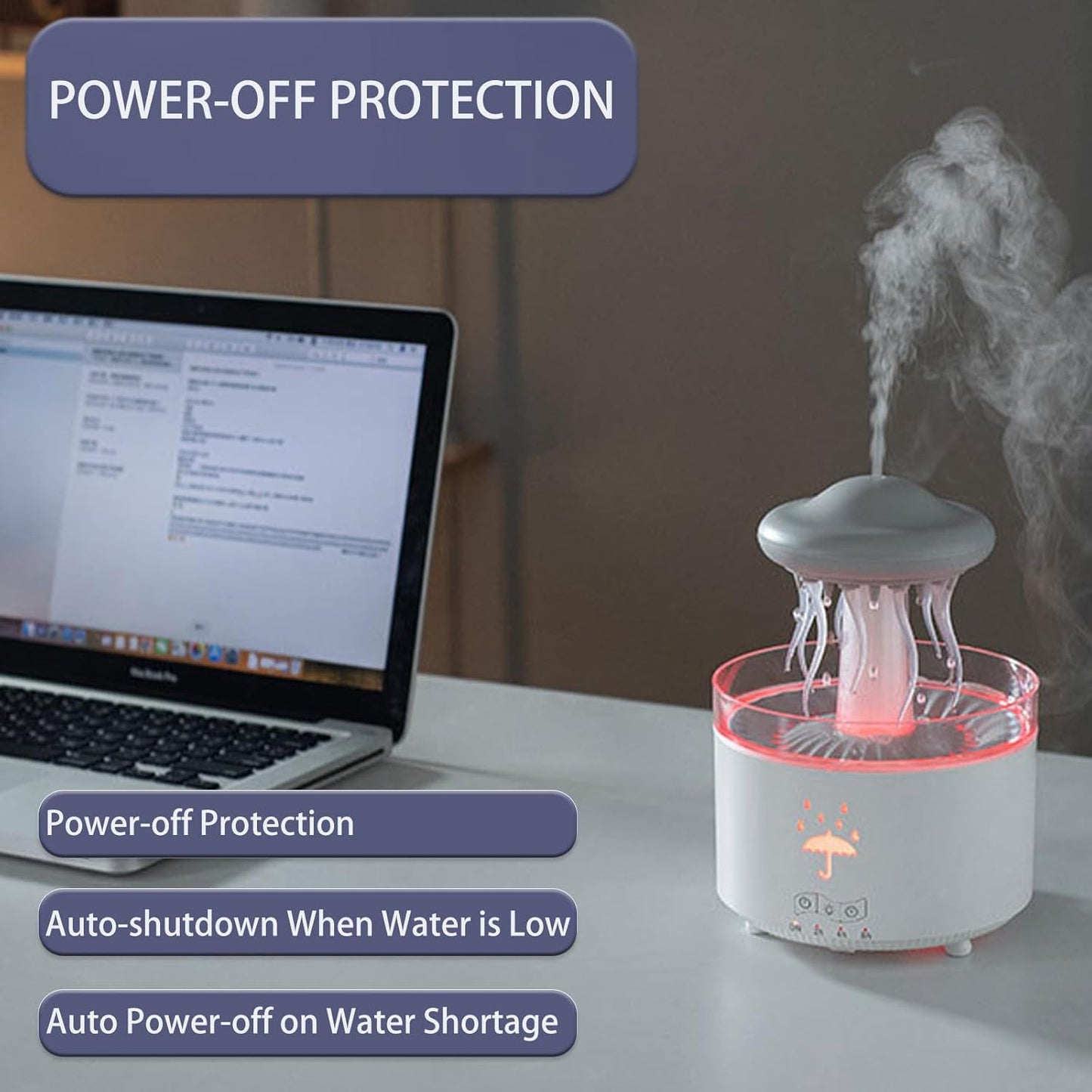 Rain Cloud Humidifier – Water Drip Aroma Diffuser with Remote, Timer & 7 Color LED Night Light The Wonders Mart Trading™