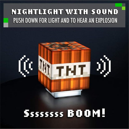 Minecraft-Inspired TNT LED Light with Sound – Rechargeable Pixel Gaming Night Lamp The Wonders Mart Trading™