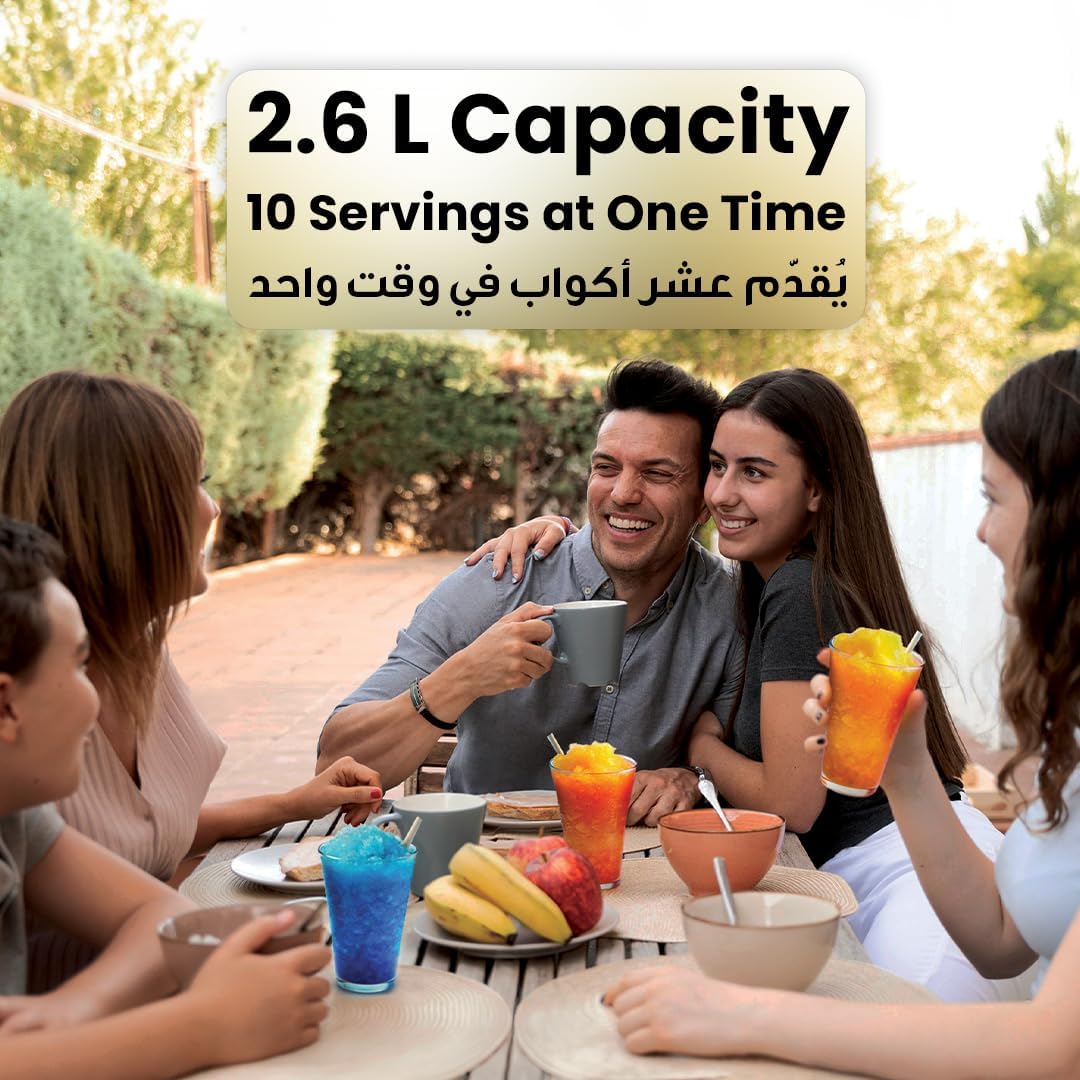 Porodo Multi-Function Slushie Maker 200W, Milk-Shakes/Ice Cream/Frappe Maker, 2.6L Capacity, 25MIN Quick Freezing, Intuitive Controls Panel, Efficient Blending, Instant Frozen Drinks