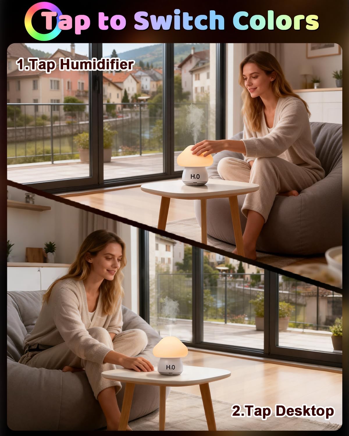 Mushroom Humidifier Night Light – Mini USB Mist Diffuser with Soft LED Glow The Wonders Mart Trading™