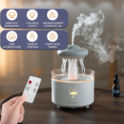 Rain Cloud Humidifier – Water Drip Aroma Diffuser with Remote, Timer & 7 Color LED Night Light The Wonders Mart Trading™