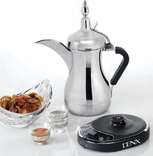 DENX 800W Arabic Electric Coffee Pot – 600ml Stainless Steel Kettle for Coffee, Tea, Milk & Water | Fast Boil, Stable Base, Energy-Efficient (DX2045) The Wonders Mart Trading™