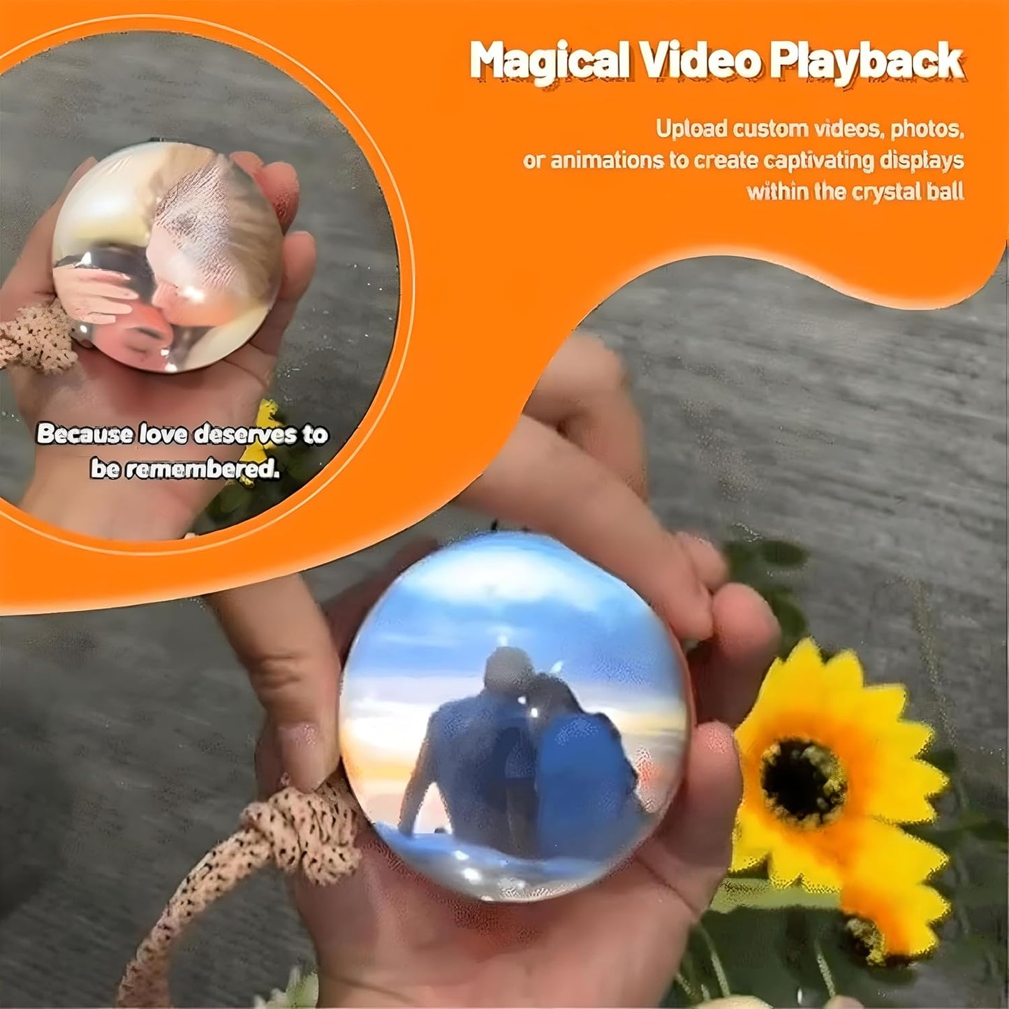 Crystal Ball Digital Video Display – Personalized 3D LED Memory Orb