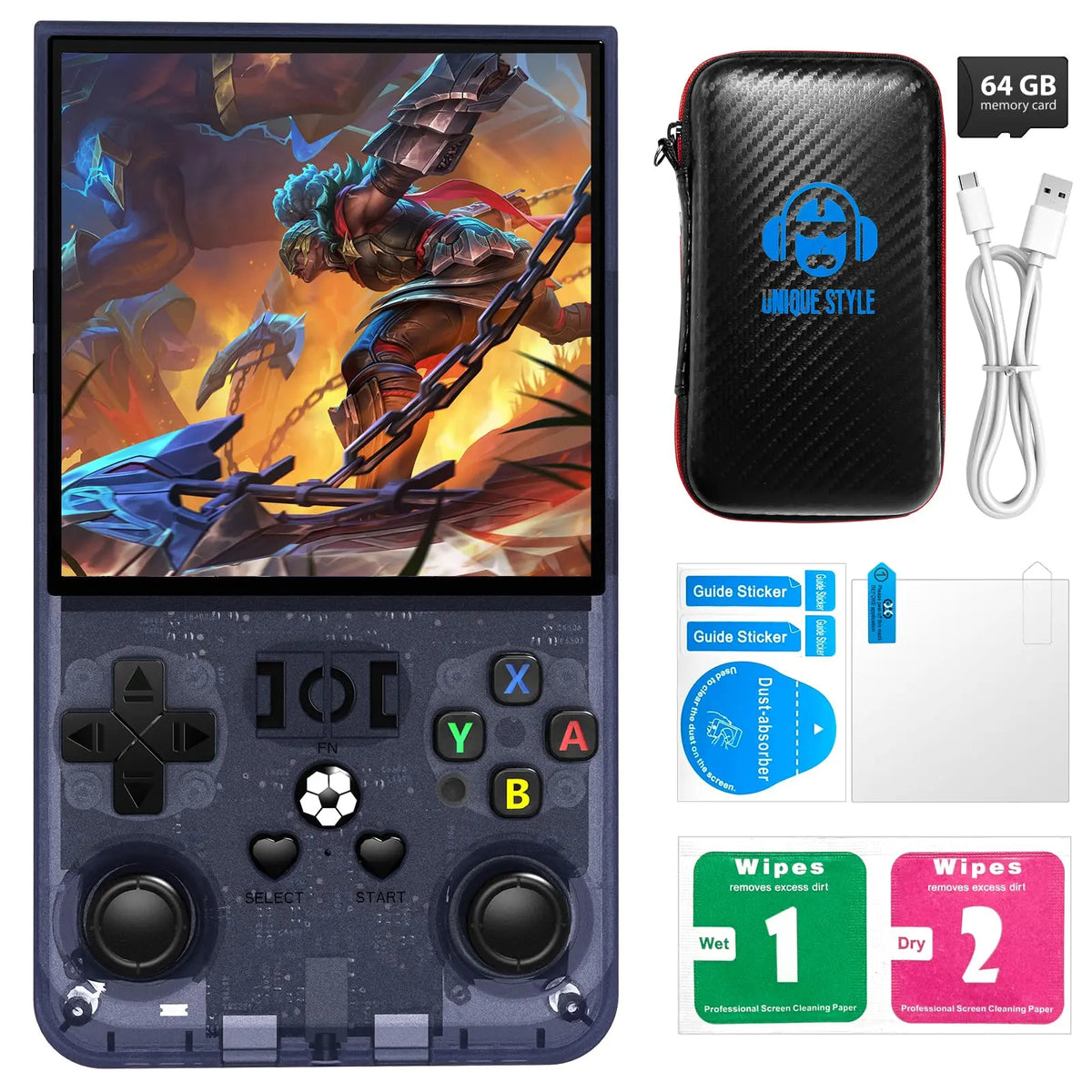 
R36 Max Retro Handheld Game Console – 4” IPS Screen, 64GB, 18,000+ Games, 4000mAh Battery, Linux OS, TF Card Expandable The Wonder Mart