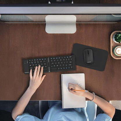 Porodo 6-in-1 Wireless Keyboard & Mouse Set – Bluetooth & 2.4GHz Portable Work Kit (Black) The Wonders Mart Trading™