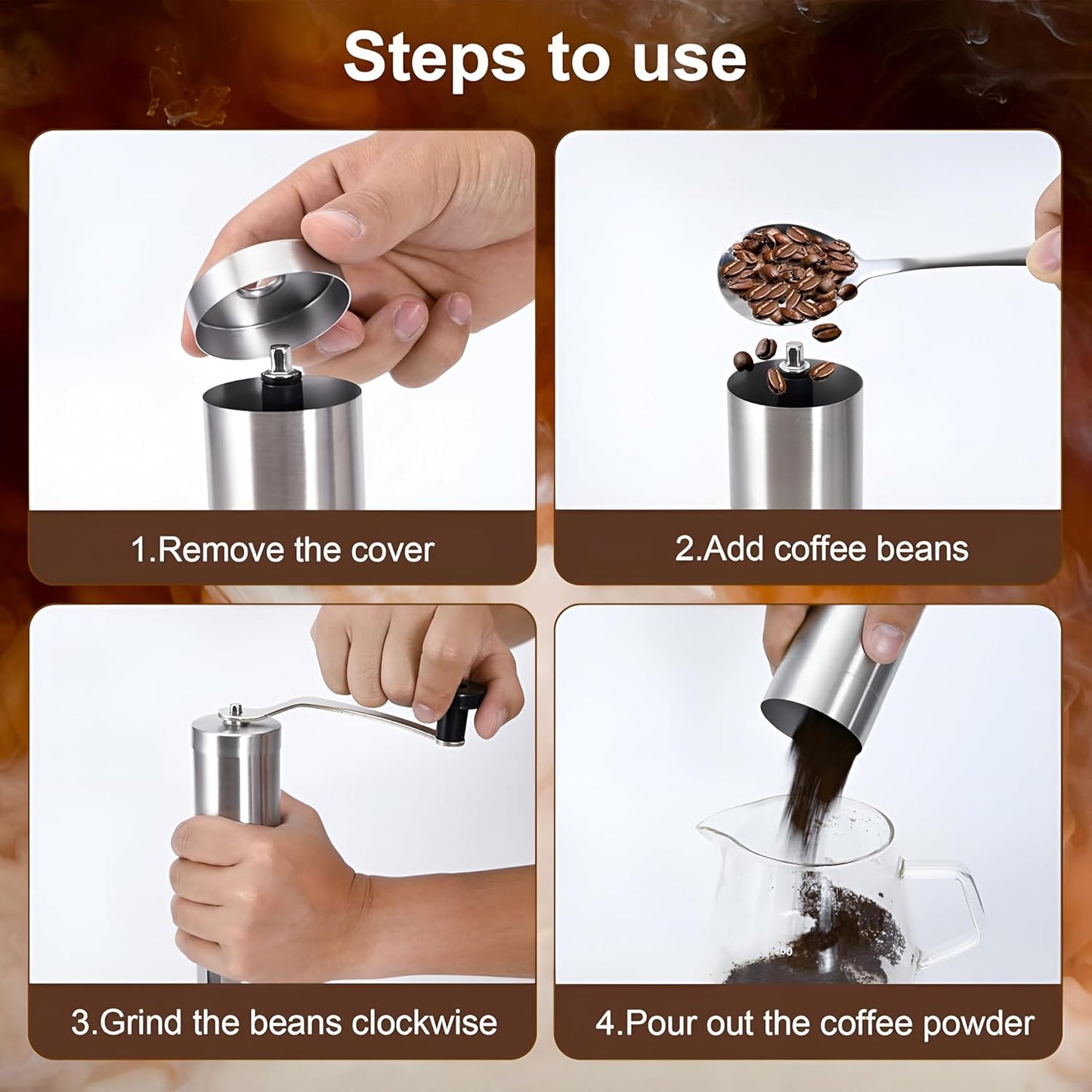 V60 Coffee Brewing Kit – Portable Pour Over Set with Manual Grinder, Gooseneck Kettle, Glass Dripper & More (with Travel Bag )