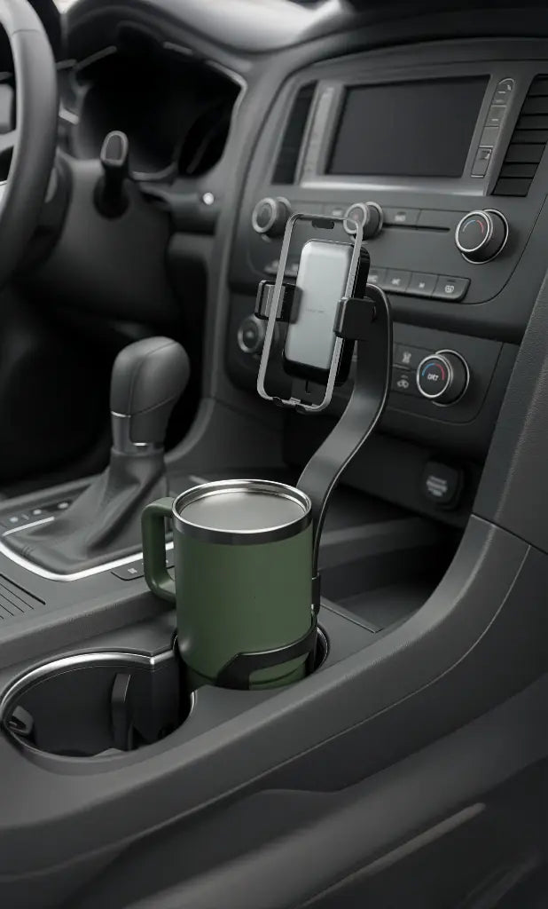 Green Lion Flex Grip Cup Holder Phone Mount – Adjustable Car Phone Holder (Black) The Wonders Mart Trading™