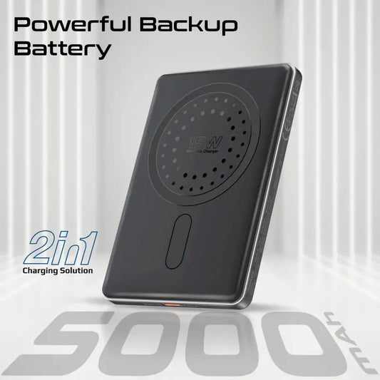 Promate Blade-5 Ultra Slim 5000mAh Power Bank with 15W MagSafe Wireless & 20W USB-C PD Fast Charging The Wonders Mart Trading™