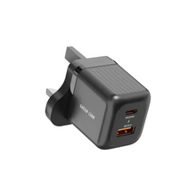 Green Lion Ultra Compact GaN Wall Charger UK Pin A+C 20W (with C to C / C to L Cable) - Black The Wonders Mart Trading™