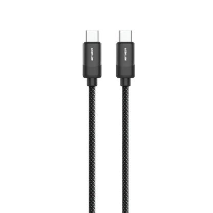 Green Lion USB-C To USB-C Braided Cable 1M 60W,Charge & Sync,Safe & Reliable Charging,480Mbps Transfer Speed,Wide Compatible,10000 Bends,Aluminum Shell - Black