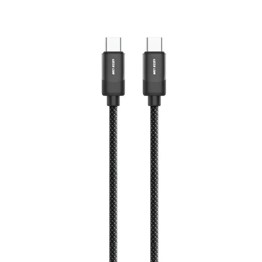 Green Lion USB-C To USB-C Braided Cable 1M 60W,Charge & Sync,Safe & Reliable Charging,480Mbps Transfer Speed,Wide Compatible,10000 Bends,Aluminum Shell - Black