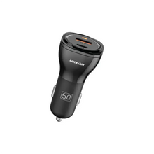Green Lion Dual Port 50W Car Charger – USB-C PD 30W & USB-A QC 20W, Flame Retardant Material, Fast Charging, PPS Support – Black The Wonders Mart Trading™