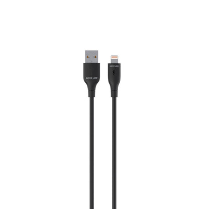 Green Lion USB-A to Lightning PVC Cable 1m, 480Mbps Transfer Speed, 12W, Fast Charging & Sync, More than 10,000 Bends Life Span, Safe & Secure - Black