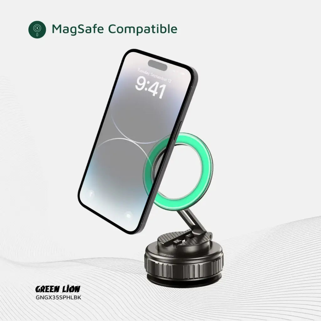 Green Lion GX-35 Suction Phone Holder - Black The Wonders Mart Trading™