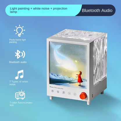 Aurora Box S10 Bluetooth Speaker Night Light – 7 Color LED Projector with White Noise & Touch Control The Wonders Mart Trading™