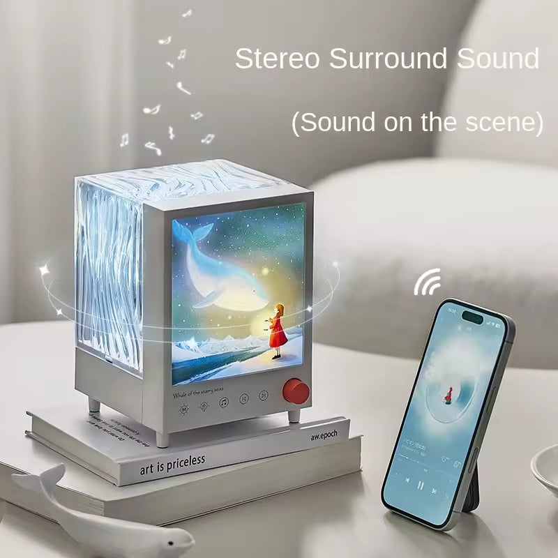 Aurora Box S10 Bluetooth Speaker Night Light – 7 Color LED Projector with White Noise & Touch Control The Wonders Mart Trading™