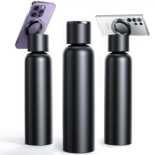 Taktik Thermal Bottle with Magnetic Phone Holder – 750ml Hot & Cold Insulated Flask with Built-in MagSafe Stand ( Light Green )