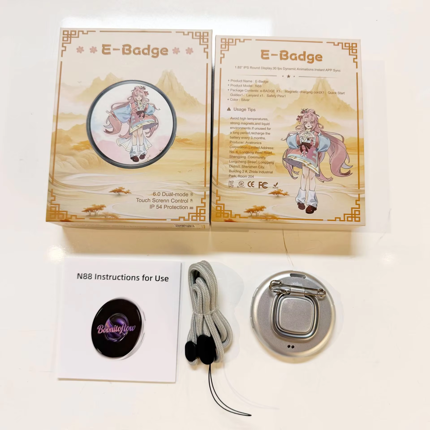 N88 Smart Digital E-Badge – 1.85” Touchscreen Magnetic GIF & Video Display Badge The Wonders Mart Trading™