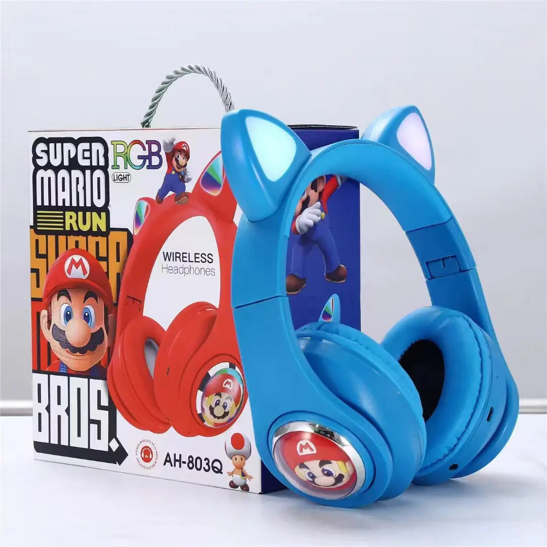 
Stitch / Mario / Hello Kitty 3D Bluetooth Wireless Headphones – Foldable, On-Ear Design with Built-In Mic, 16H Playtime, Padded Earcups & AUX/TF Support The Wonders Mart Trading™