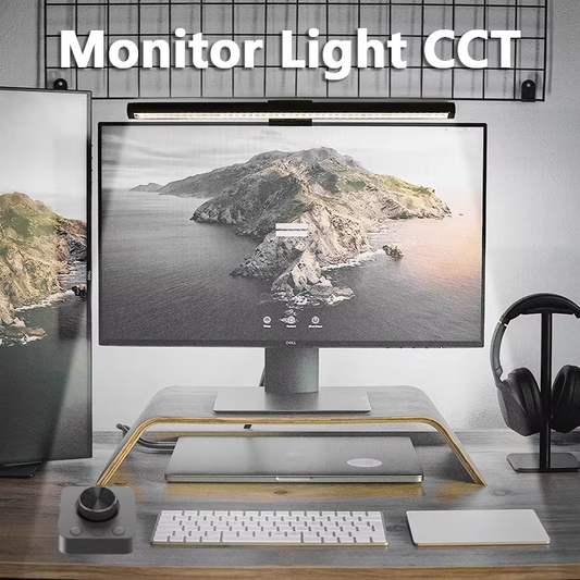 Powered Adjustable LED Monitor Light Bar – Stepless Dimming + Touch