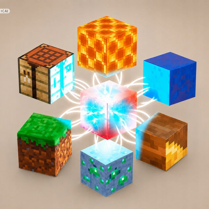 Minecraft Magnetic Building Blocks – Random Character Bucket | 10PCS / 100PCS Sets The Wonders Mart Trading™