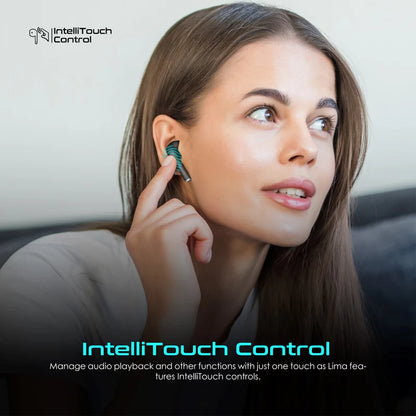 Promate Lima | True Wireless Earbuds with ENC Noise Reduction, 30-Hour Playback, IntelliTouch Controls & Bluetooth v5.3 – With Protective Case & Strap