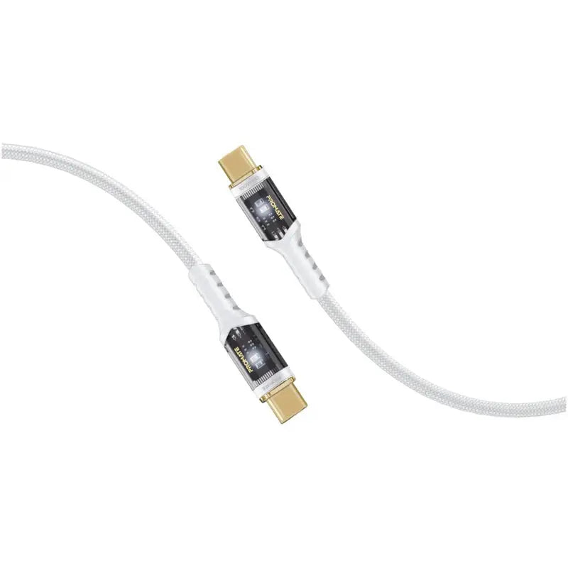 
Promate LucidLine-CC200 | 100W Power Delivery USB-C Cable with LED Light & Transparent Connectors The Wonders Mart Trading™