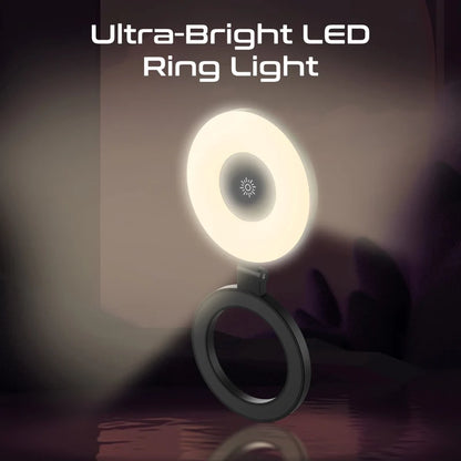 Promate MagHalo – Ultra-Slim MagSafe Rechargeable LED Ring Light for Phones (White/Warm/Natural Modes)