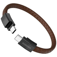 Porodo USB-C to USB-C Wristband Charging Cable – PD 60W, Magnetic Clasp – Black / Brown The Wonders Mart Trading™