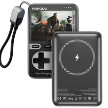 Porodo Arcadevolt 10000mAh MagSafe-Compatible Power Bank with 2.8” Gaming Screen – 20W PD & 15W Wireless Charging The Wonders Mart Trading™