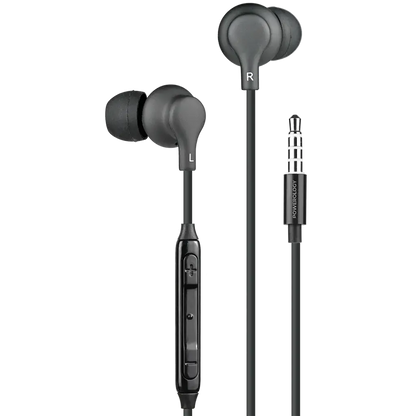 Powerology 3.5mm In-Ear Stereo Earphones with 3- Button Volume Control Mic - Black The Wonders Mart Trading™