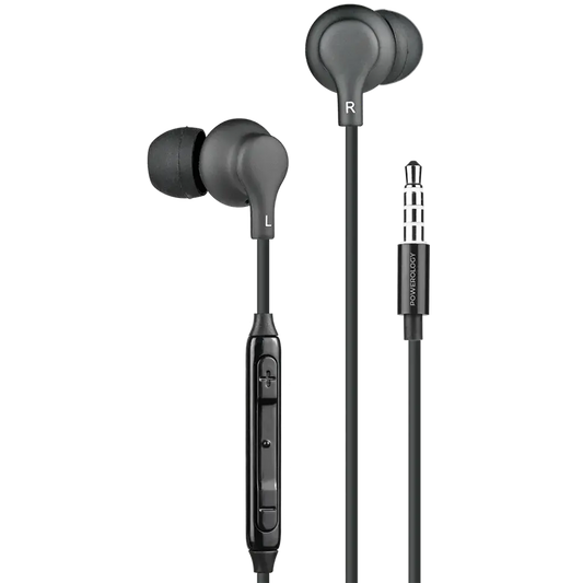 Powerology 3.5mm In-Ear Stereo Earphones with 3- Button Volume Control Mic - Black The Wonders Mart Trading™