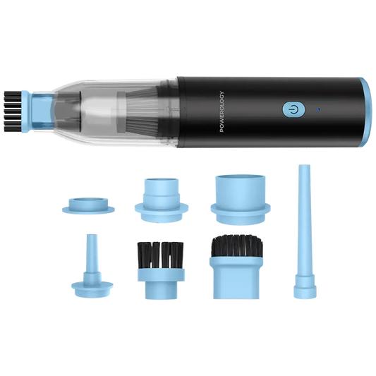 Powerology TurboVac 6000 mAh Portable multifunctional vacuum cleaner with LED light - Black/Blue The Wonders Mart Trading™