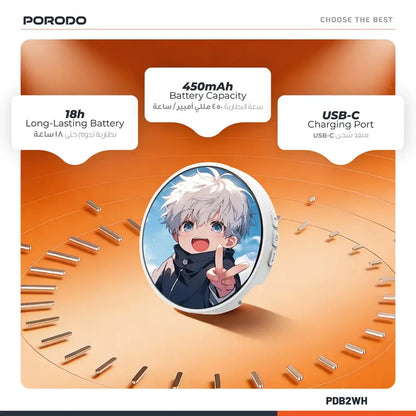 Porodo Robo Tag 1.85” Badge Magic Pro – Smart HD Display Badge with GIF & Video Support The Wonders Mart Trading™