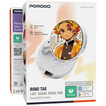 Porodo Robo Tag 1.85” Badge Magic Pro – Smart HD Display Badge with GIF & Video Support The Wonders Mart Trading™