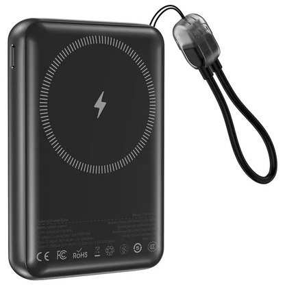 Porodo Arcadevolt 10000mAh MagSafe-Compatible Power Bank with 2.8” Gaming Screen – 20W PD & 15W Wireless Charging The Wonders Mart Trading™