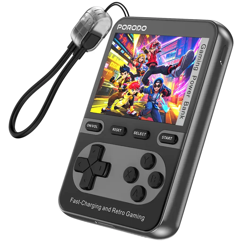 Porodo Arcadevolt 10000mAh MagSafe-Compatible Power Bank with 2.8” Gaming Screen – 20W PD & 15W Wireless Charging The Wonders Mart Trading™
