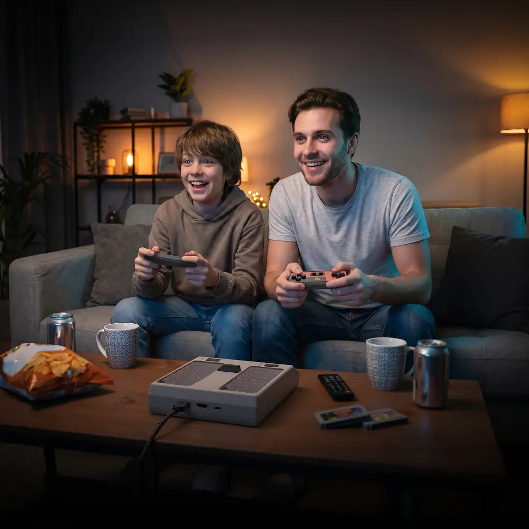 Porodo Gaming Runebox Video Game Console – 999 Built-In Games with Wireless Controllers & HDMI (Orange) The Wonders Mart Trading™
