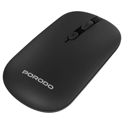 Porodo 6-in-1 Wireless Keyboard & Mouse Set – Bluetooth & 2.4GHz Portable Work Kit (Black) The Wonders Mart Trading™