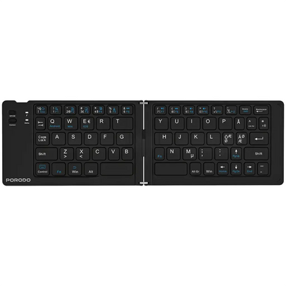 Porodo 6-in-1 Wireless Keyboard & Mouse Set – Bluetooth & 2.4GHz Portable Work Kit (Black) The Wonders Mart Trading™