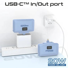 Promate PowerUp-10Duo | 10000mAh Ultra-Compact Power Bank with Built-In 20W USB-C & Lightning Foldable Connectors + LED Display + Kickstand The Wonders Mart Trading™