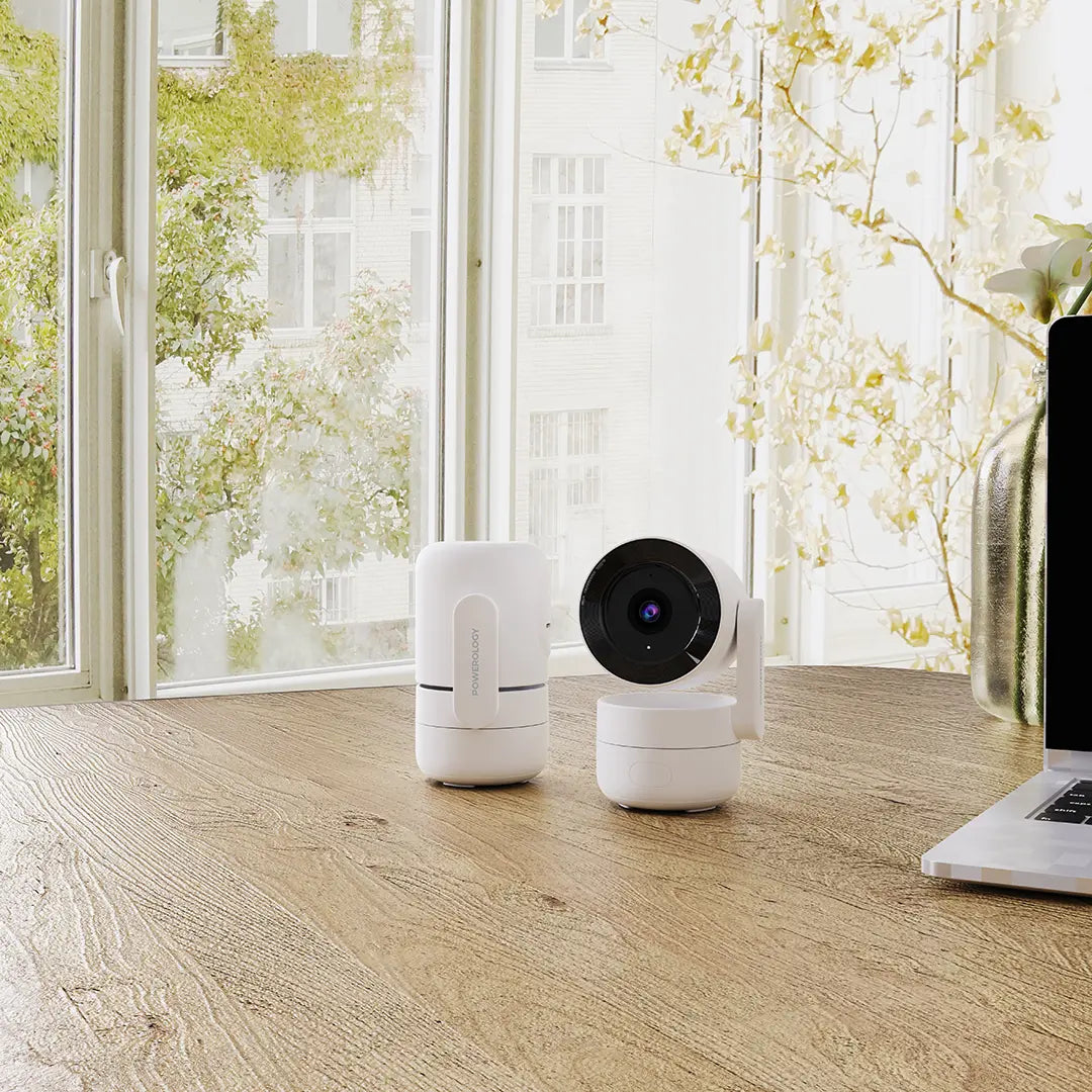 Powerology 4MP Indoor PTZ Camera BT 2.4Ghz/5Ghz Dual-Band WiFi 256GB - White The Wonders Mart Trading™