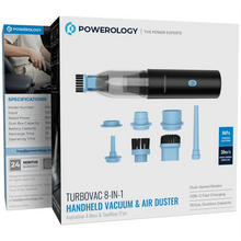 Powerology TurboVac 6000 mAh Portable multifunctional vacuum cleaner with LED light - Black/Blue The Wonders Mart Trading™