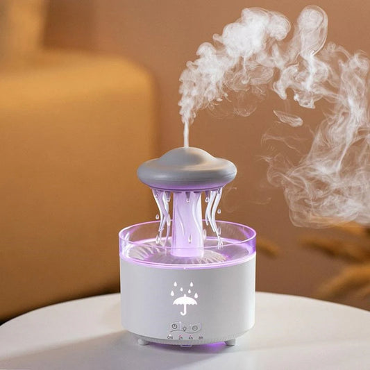 Rain Cloud Humidifier – Water Drip Aroma Diffuser with Remote, Timer & 7 Color LED Night Light The Wonders Mart Trading™