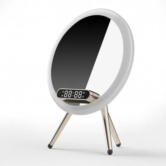 Magic Mirror Q6 – 15W Wireless Charging Mirror with Bluetooth Speaker, Clock & Alarm, 1800mAh Battery