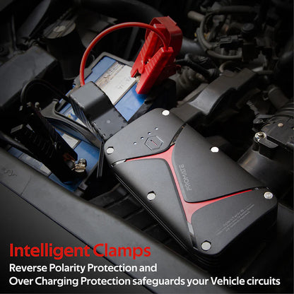PROMATE SparkTank-16 | Heavy-Duty 16000mAh Car Jump Starter Power Bank with IP67 Water Resistance, Dual USB Output, LED Light & Smart Safety Clamps